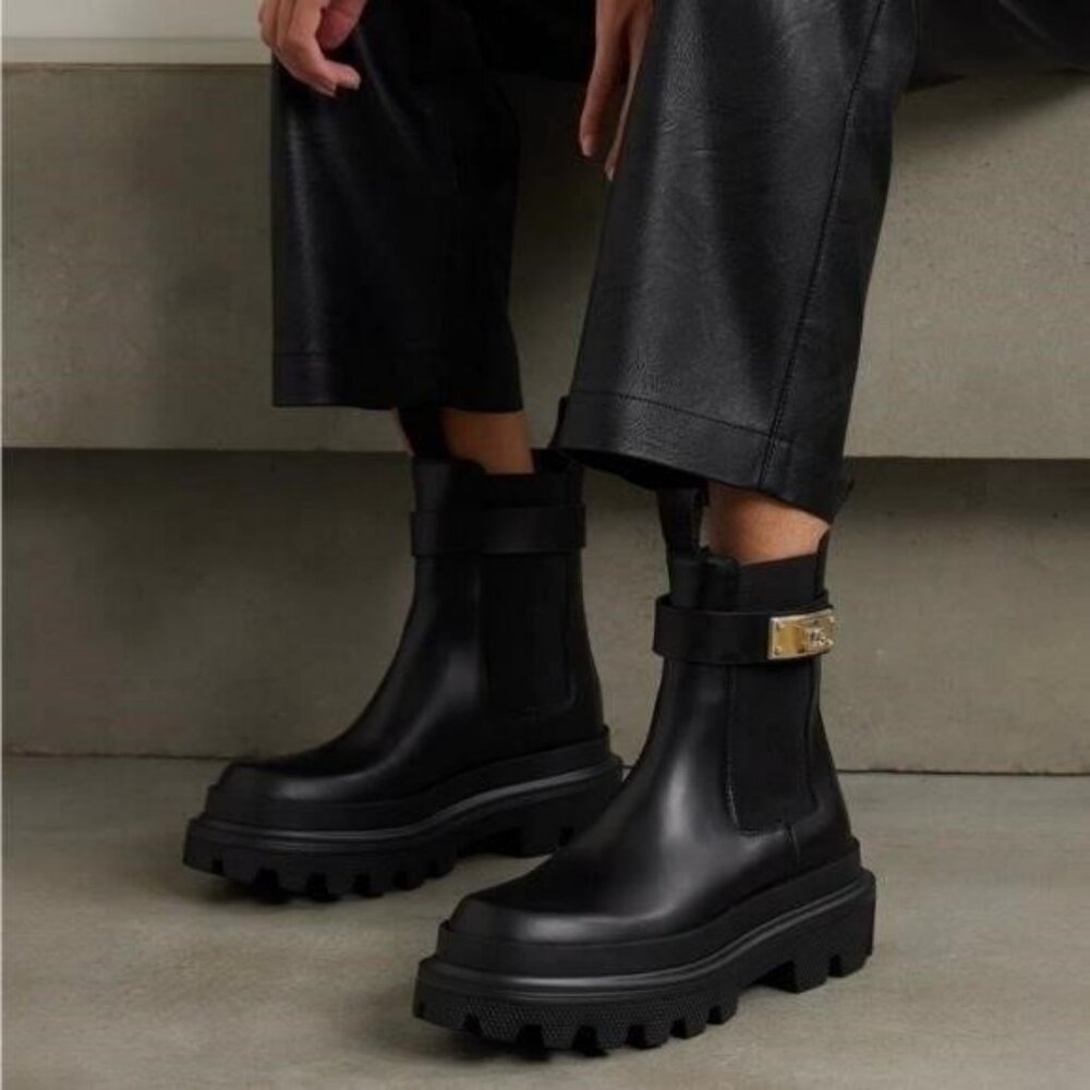 New Authentic Dolce&Gabbana Lug Sole Chelsea Boot Women’s Shoes